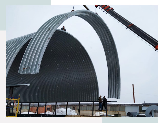 Полукруглые ангары в Изобильном